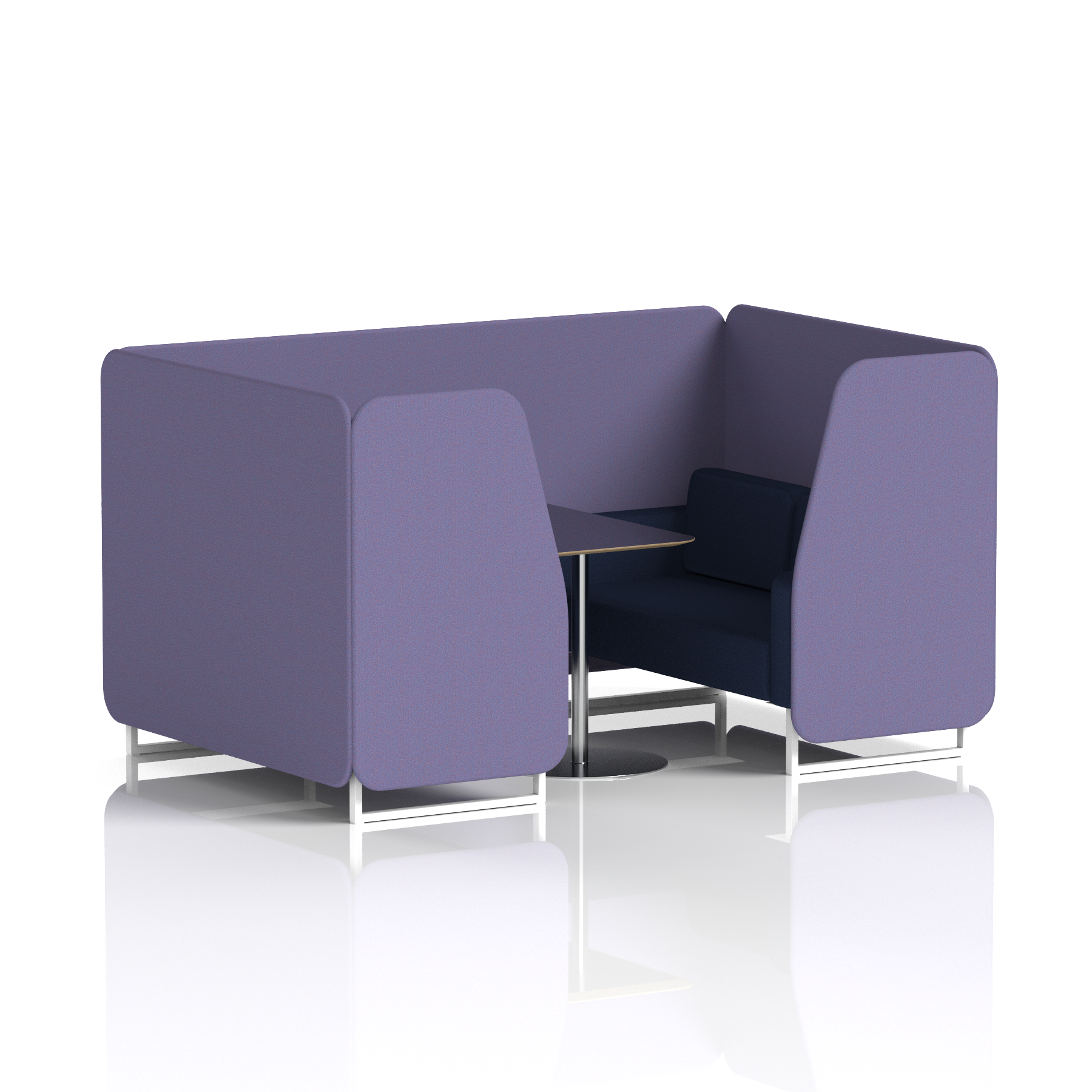 Brixworth Booth With White Legs And Black Table In Two Tone 2 Seater Westminster Panels And Newbury Sofa Band 3 - Main Line Flax