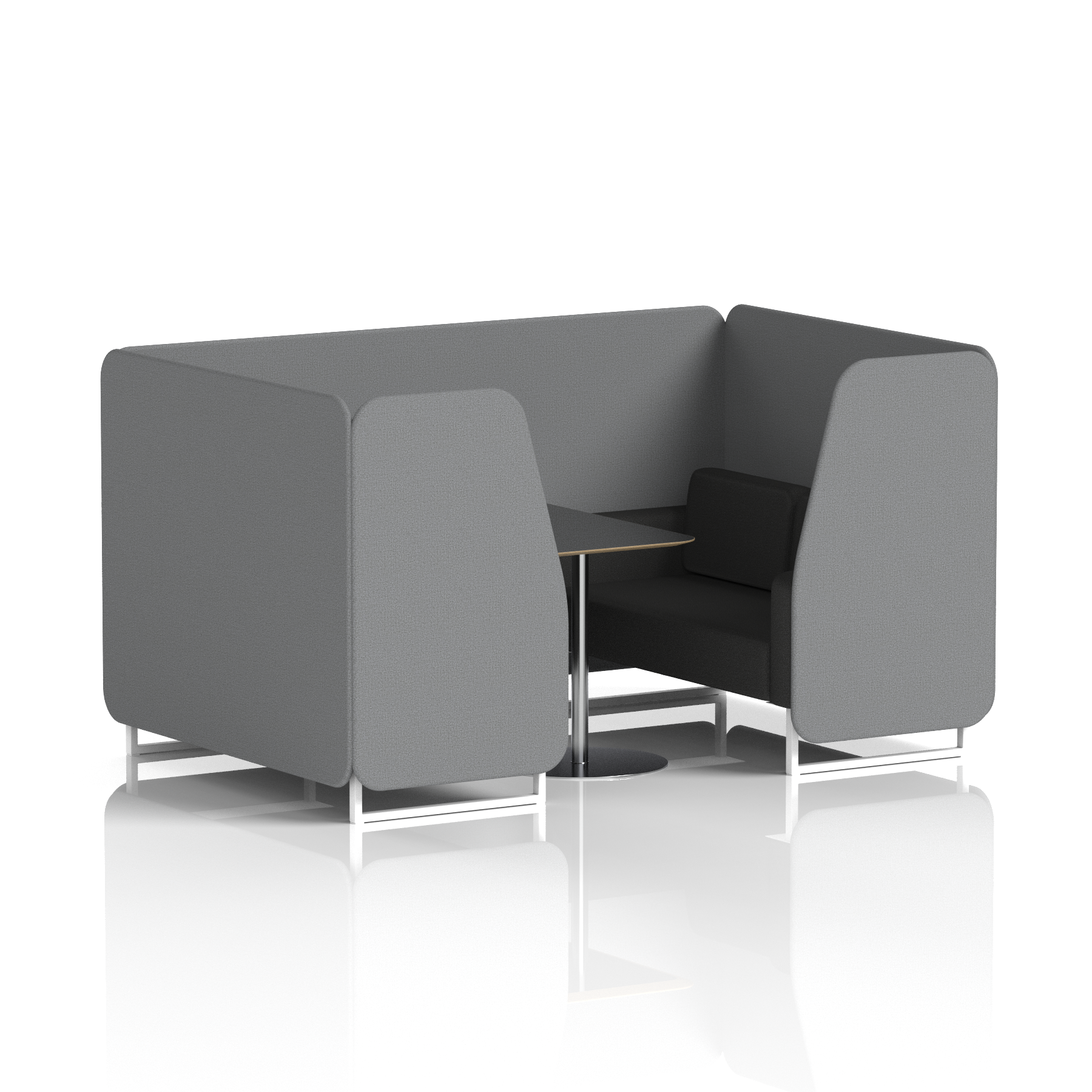 Brixworth Booth With White Legs And Black Table In Two Tone 4 Seater Westminster Panels And Newbury Sofa Band 3 - Main Line Flax