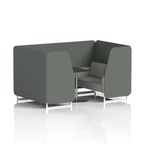 Brixworth Booth With White Legs And Black Table In Two Tone 4 Seater Affix Panels And Wed Sofa Band 4 - Synergy