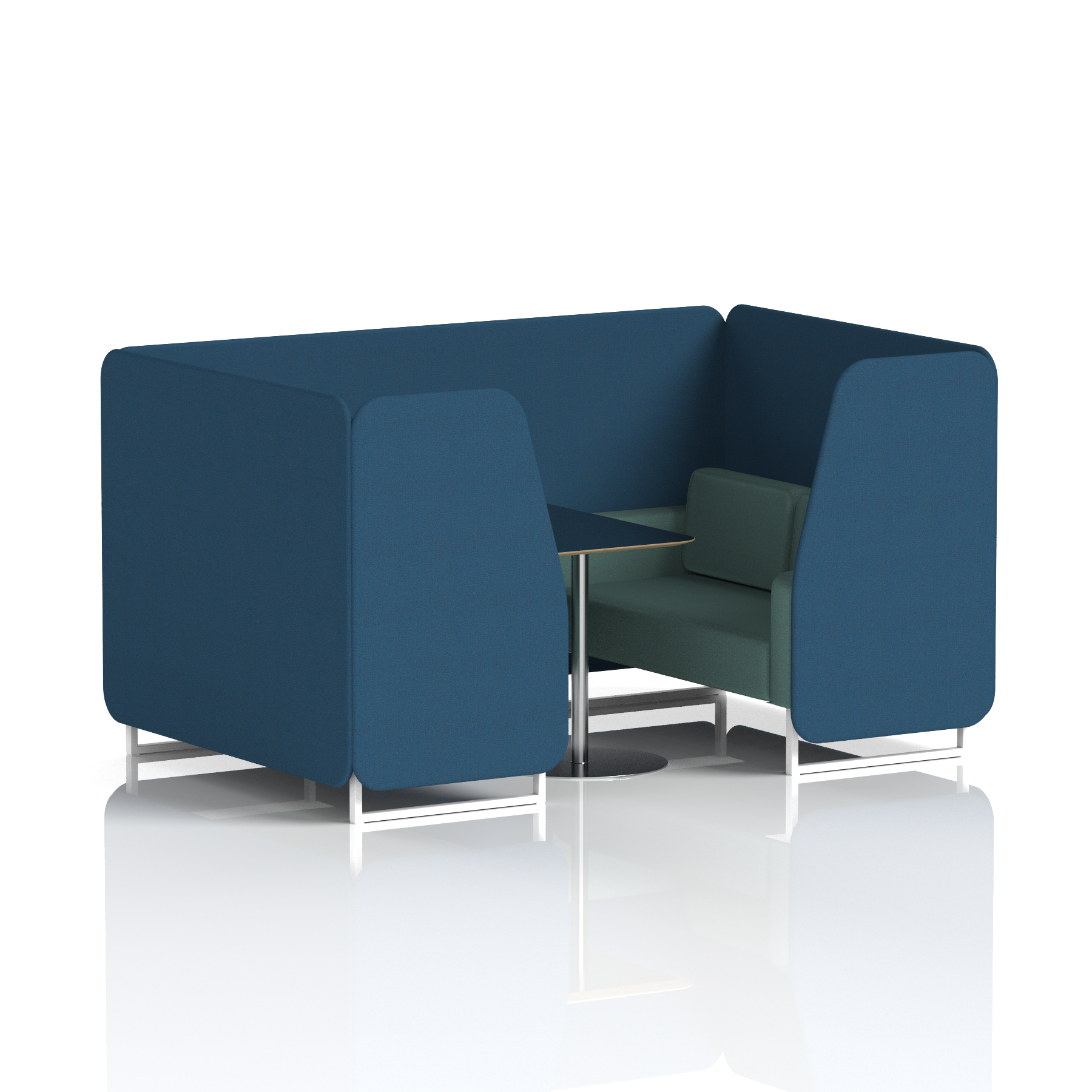 Brixworth Booth With White Legs And Black Table In Two Tone 4 Seater Alike Panels And Order Sofa Band 4 - Synergy