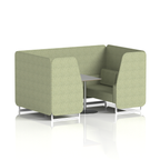 Brixworth Booth With White Legs And Grey Table In Single Tone 2 Seater Polygon Panels And Sofa Band 2 - X2