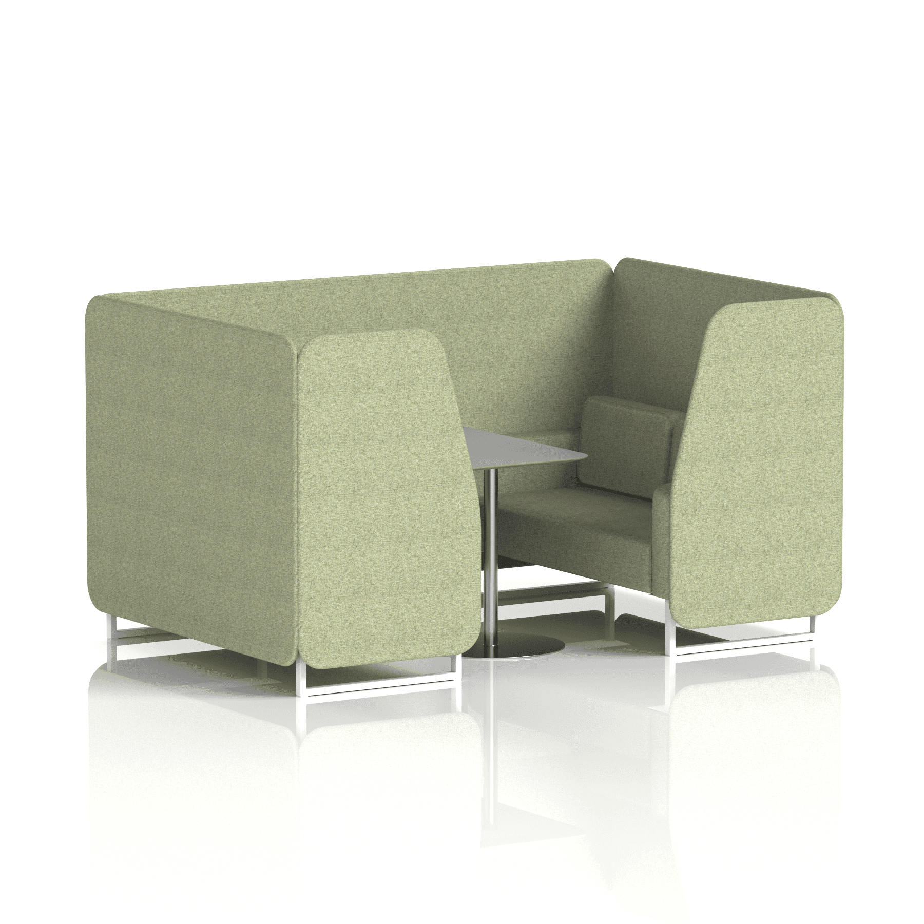 Brixworth Booth With White Legs And Grey Table In Single Tone 2 Seater Polygon Panels And Sofa Band 2 - X2