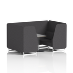Brixworth Booth With White Legs And Grey Table In Single Tone 2 Seater Bank Panels And Sofa Band 3 - Main Line Flax