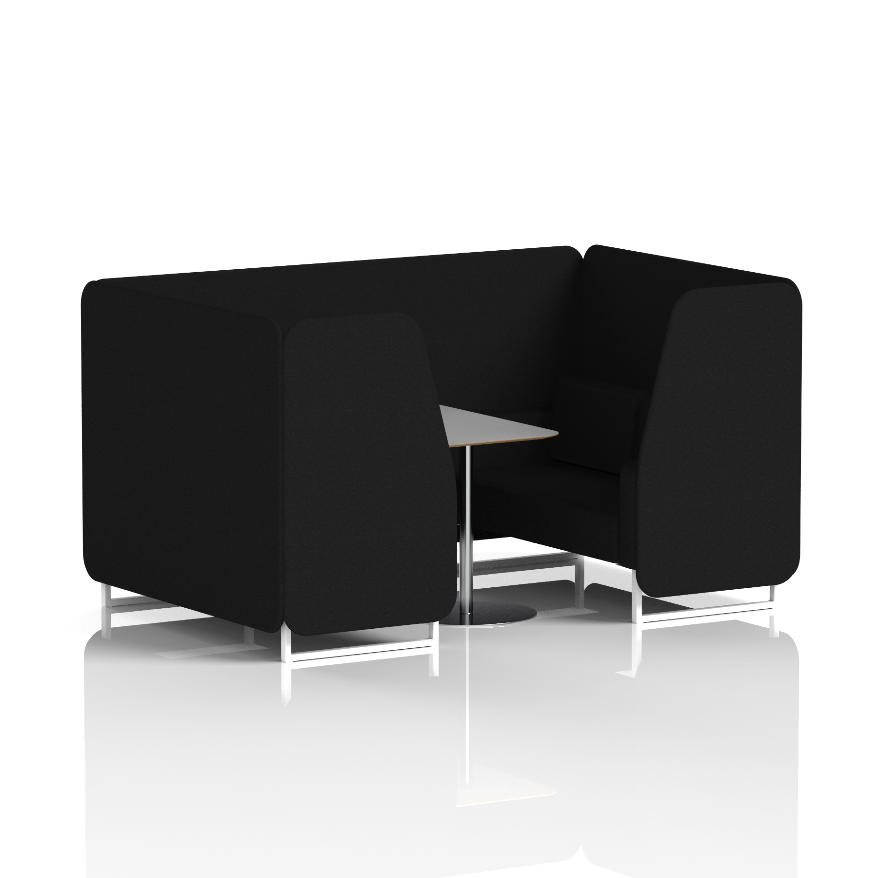 Brixworth Booth With White Legs And Grey Table In Single Tone 6 Seater Bank Panels And Sofa Band 3 - Main Line Flax