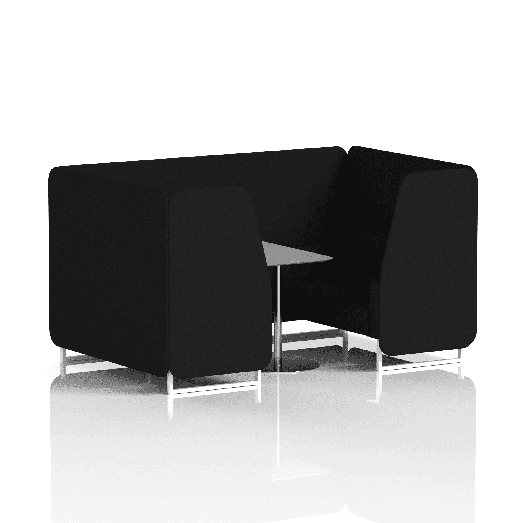 Brixworth Booth With White Legs And Grey Table In Single Tone 6 Seater Bank Panels And Sofa Band 3 - Main Line Flax