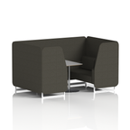 Brixworth Booth With White Legs And Grey Table In Single Tone 2 Seater Temple Panels And Sofa Band 3 - Main Line Flax