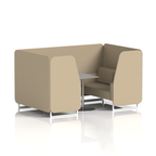 Brixworth Booth With White Legs And Grey Table In Single Tone 4 Seater Temple Panels And Sofa Band 3 - Main Line Flax