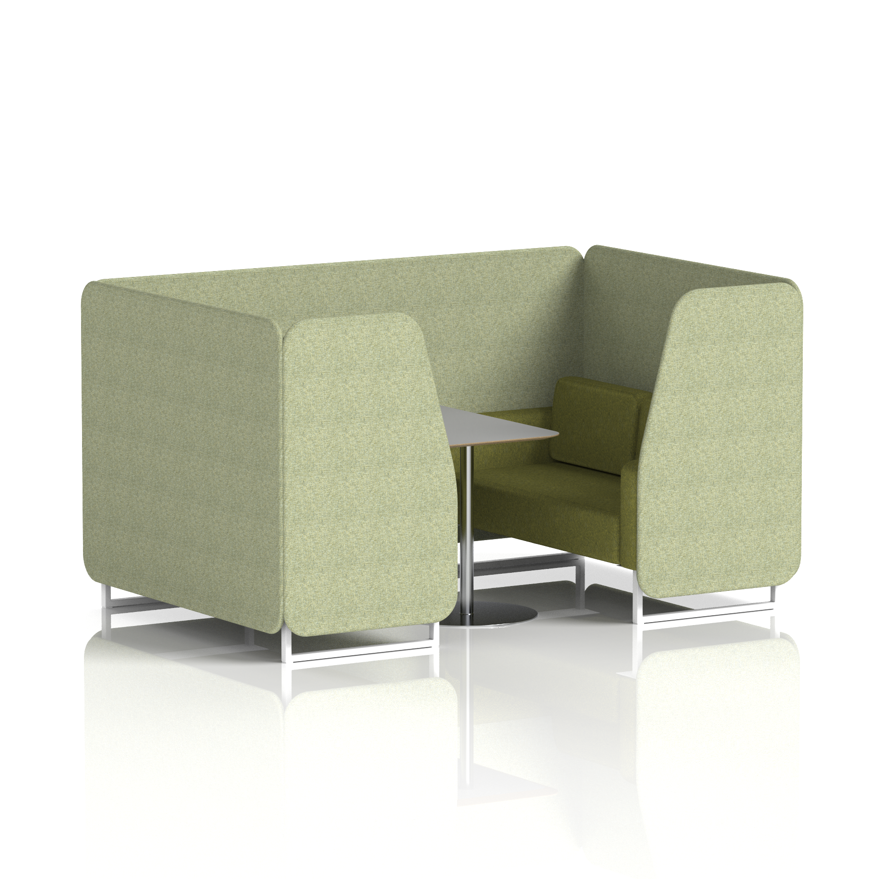 Brixworth Booth With White Legs And Grey Table In Two Tone 2 Seater Polygon Panels And Calculus Sofa Band 2 - X2