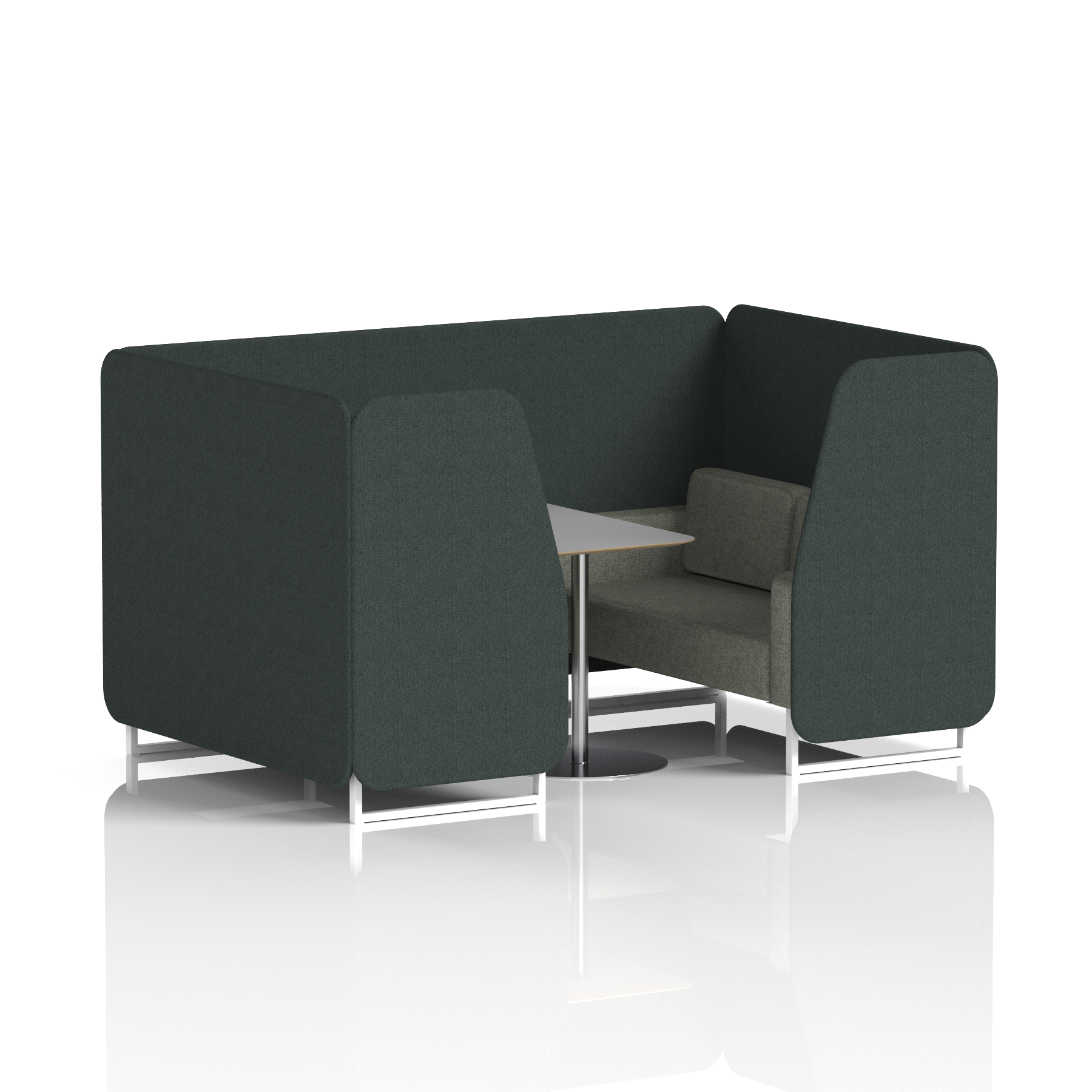 Brixworth Booth With White Legs And Grey Table In Two Tone 4 Seater Polygon Panels And Calculus Sofa Band 2 - X2