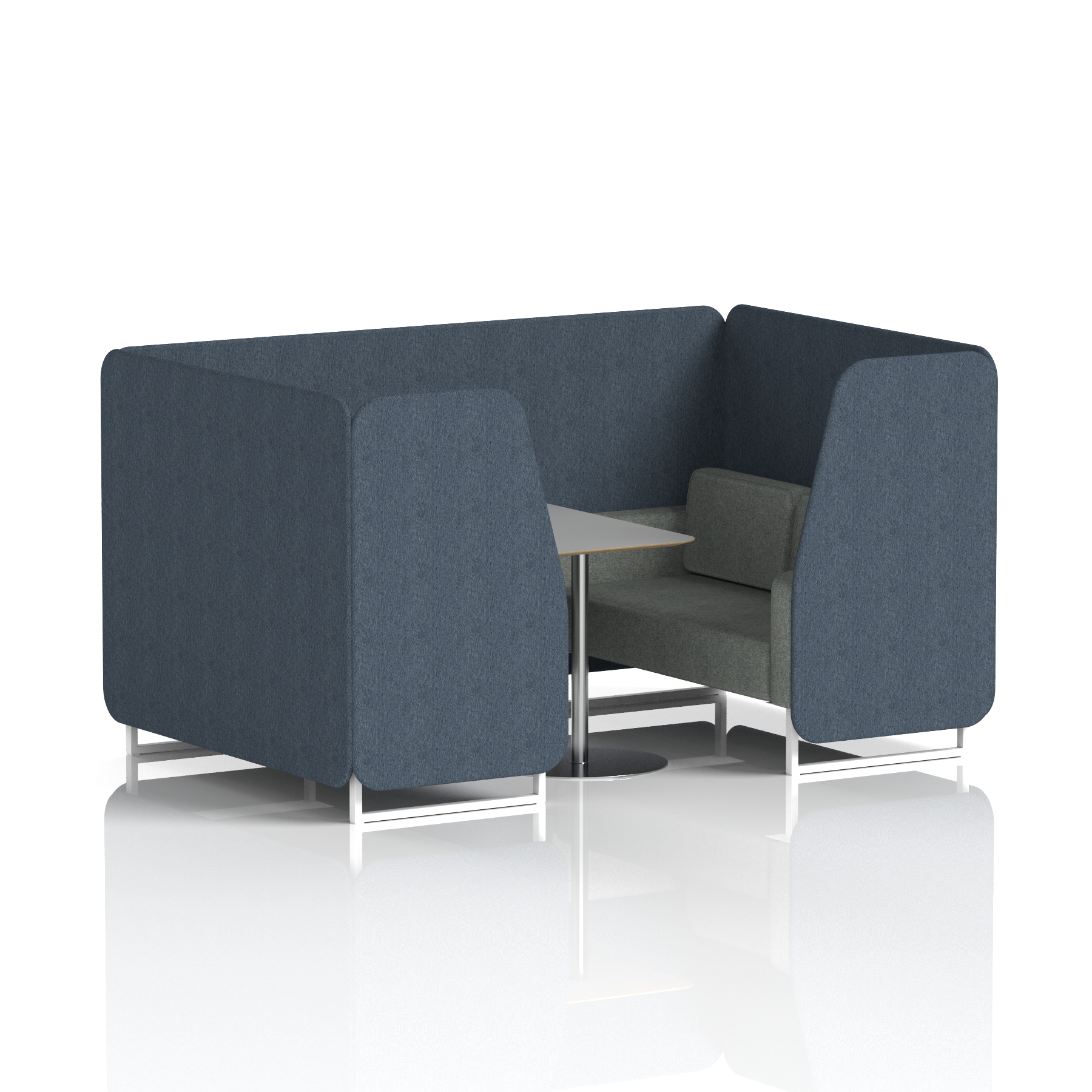 Brixworth Booth With White Legs And Grey Table In Two Tone 6 Seater Polygon Panels And Calculus Sofa Band 2 - X2