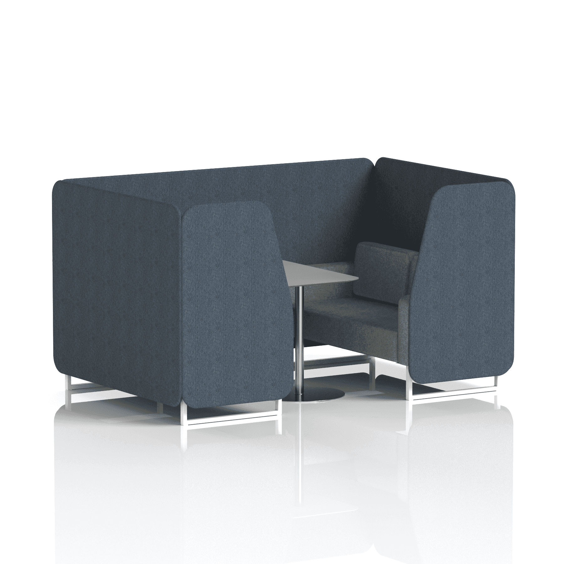 Brixworth Booth With White Legs And Grey Table In Two Tone 6 Seater Polygon Panels And Calculus Sofa Band 2 - X2