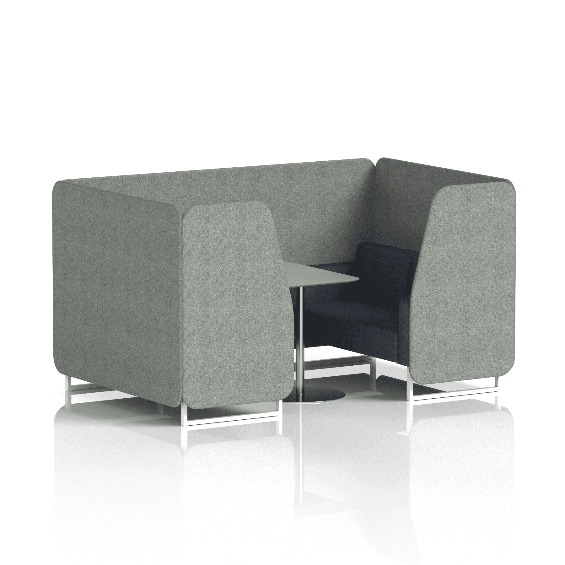 Brixworth Booth With White Legs And Grey Table In Two Tone 4 Seater Theory Panels And Diameter Sofa Band 2 - X2