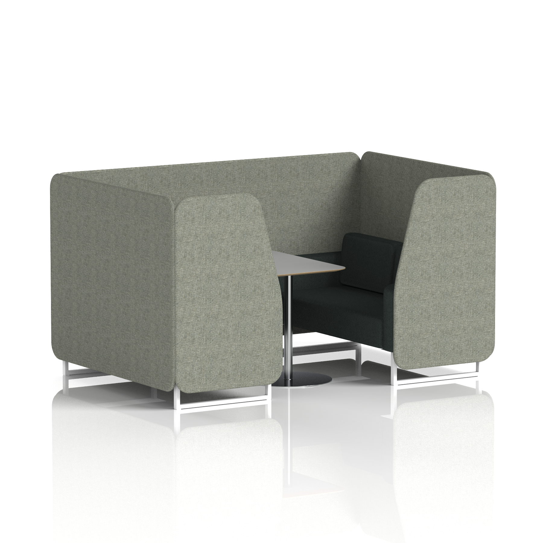 Brixworth Booth With White Legs And Grey Table In Two Tone 6 Seater Theory Panels And Diameter Sofa Band 2 - X2