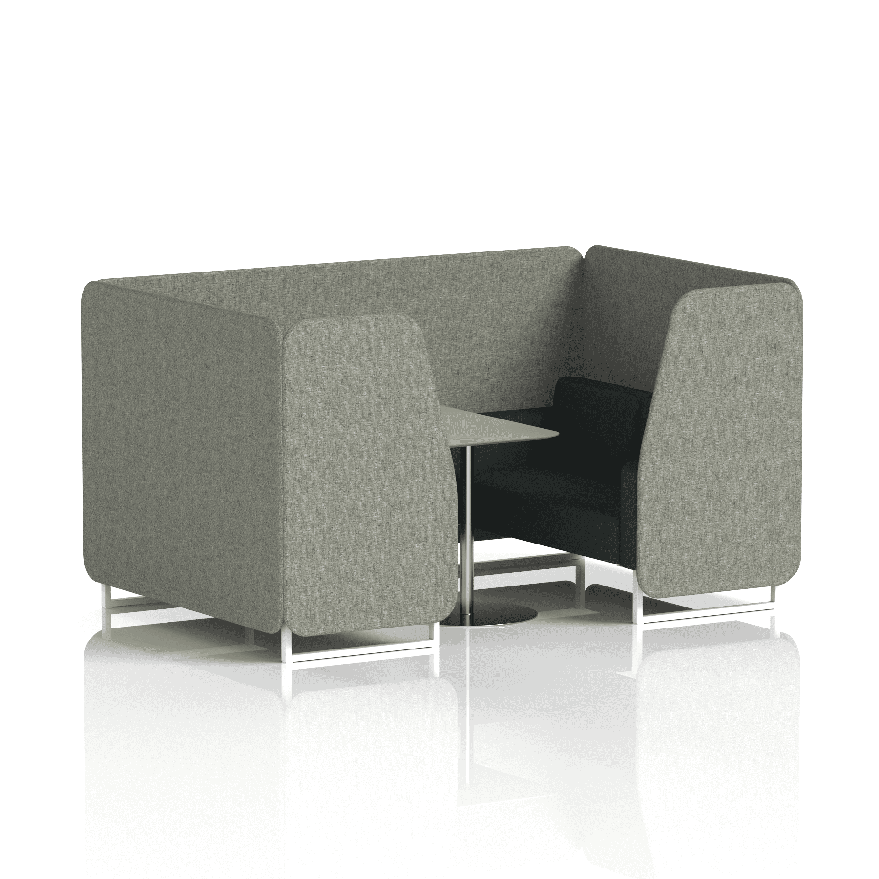 Brixworth Booth With White Legs And Grey Table In Two Tone 6 Seater Theory Panels And Diameter Sofa Band 2 - X2