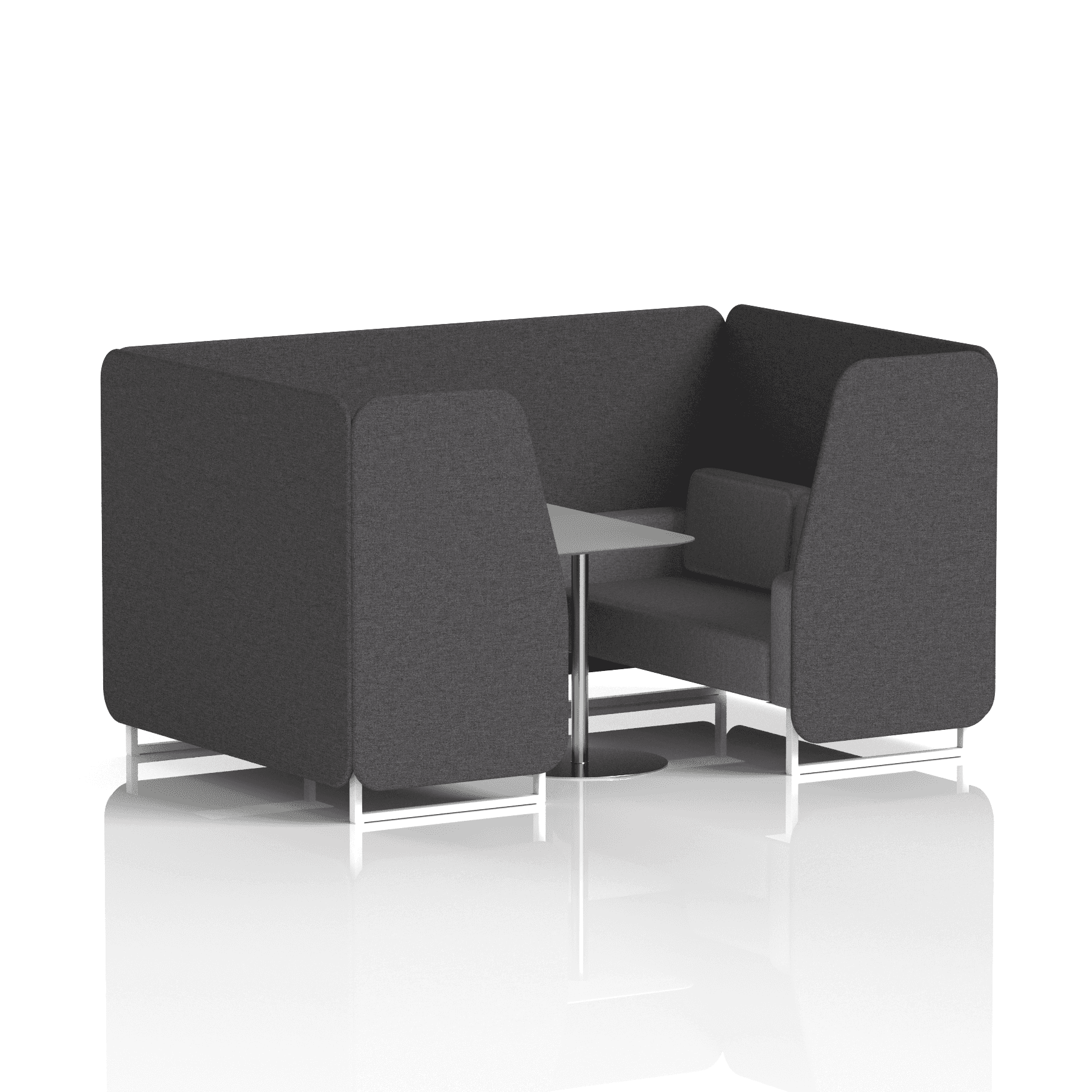 Brixworth Booth With White Legs And Grey Table In Two Tone 2 Seater Bank Panels And Upminster Sofa Band 3 - Main Line Flax