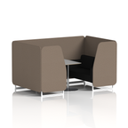 Brixworth Booth With White Legs And Grey Table In Two Tone 6 Seater Monument Panels And Temple Sofa Band 3 - Main Line Flax