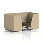 Brixworth Booth With White Legs And Grey Table In Two Tone 4 Seater Temple Panels And Monument Sofa Band 3 - Main Line Flax
