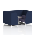 Brixworth Booth With White Legs And Grey Table In Two Tone 4 Seater Upminster Panels And Bank Sofa Band 3 - Main Line Flax