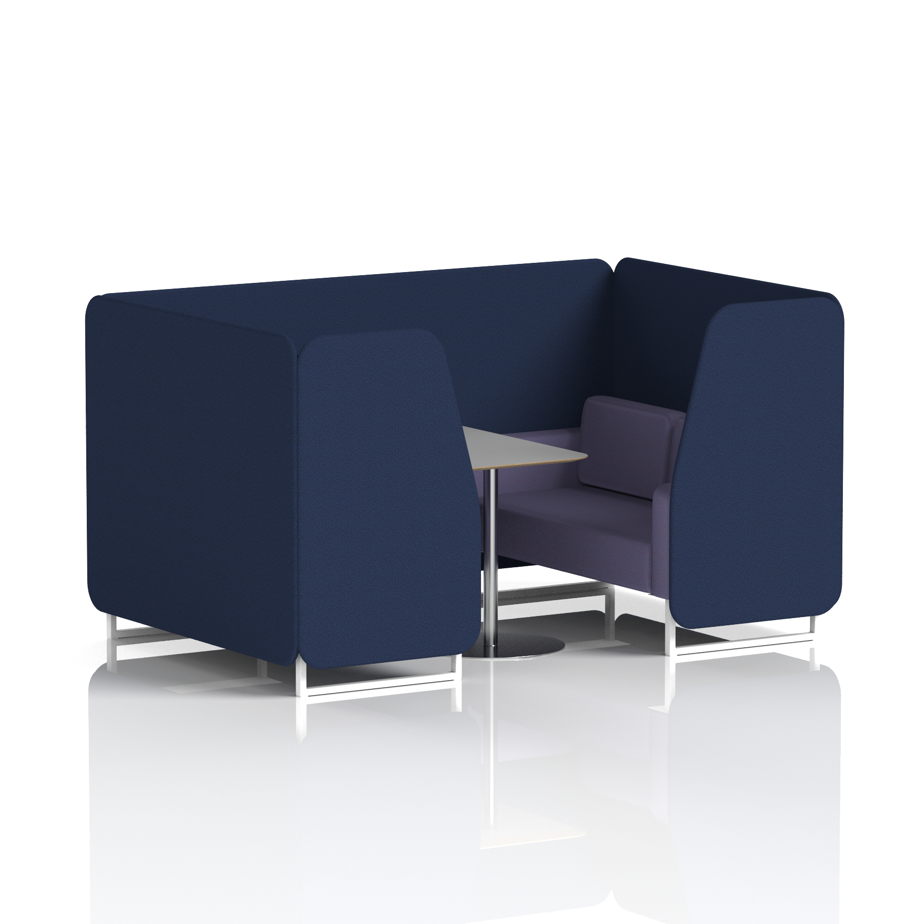 Brixworth Booth With White Legs And Grey Table In Two Tone 4 Seater Upminster Panels And Bank Sofa Band 3 - Main Line Flax