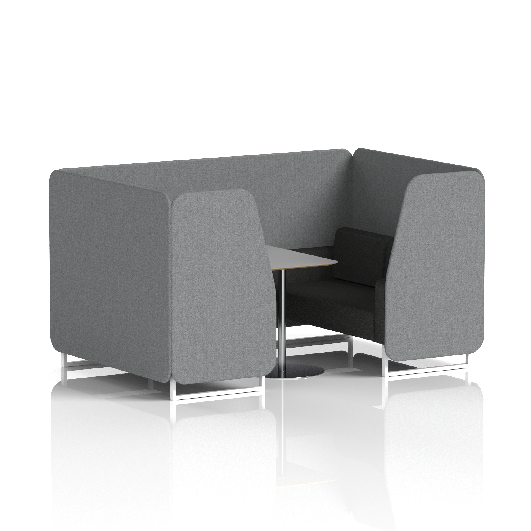 Brixworth Booth With White Legs And Grey Table In Two Tone 4 Seater Westminster Panels And Newbury Sofa Band 3 - Main Line Flax