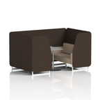 Brixworth Booth With White Legs And Grey Table In Two Tone 6 Seater Westminster Panels And Newbury Sofa Band 3 - Main Line Flax