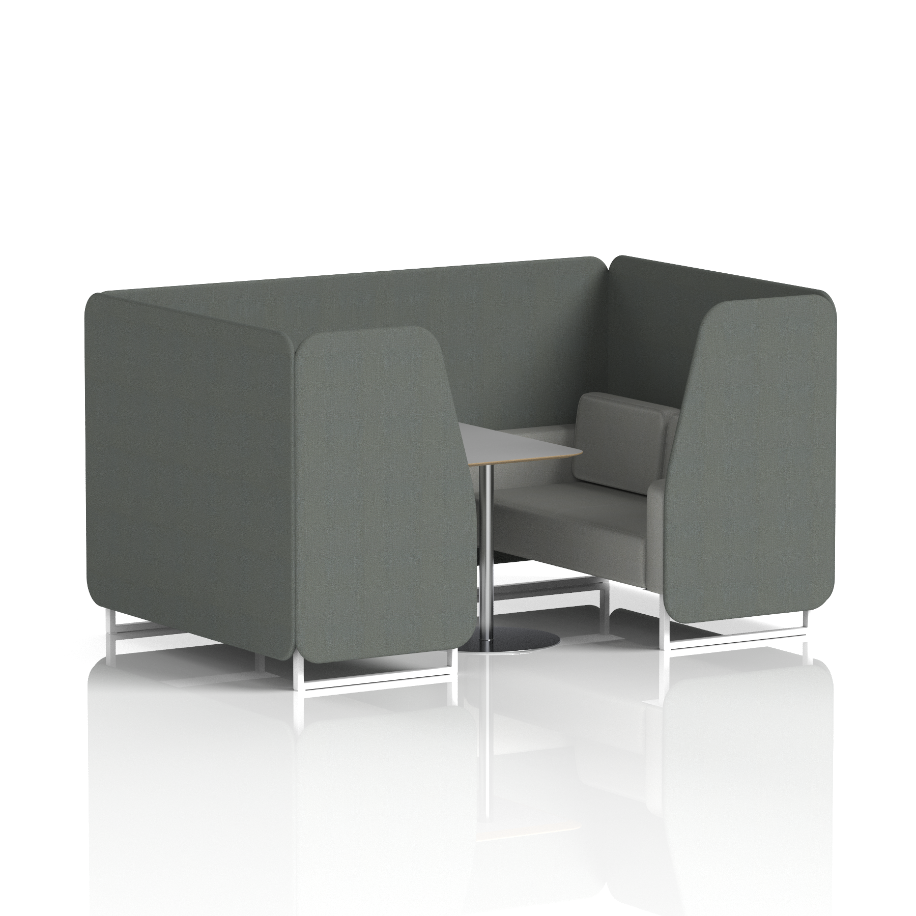 Brixworth Booth With White Legs And Grey Table In Two Tone 4 Seater Affix Panels And Wed Sofa Band 4 - Synergy