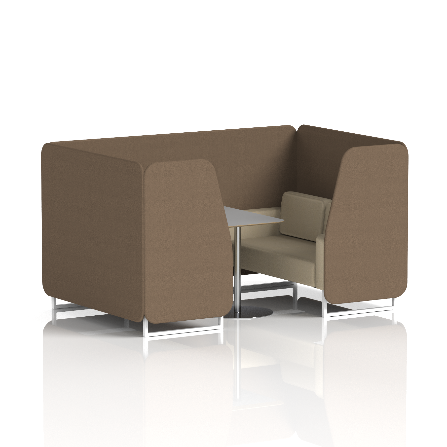 Brixworth Booth With White Legs And Grey Table In Two Tone 6 Seater Affix Panels And Wed Sofa Band 4 - Synergy