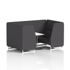 Brixworth Booth With White Legs And White Table In Single Tone 2 Seater Bank Panels And Sofa Band 3 - Main Line Flax