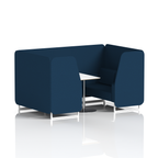 Brixworth Booth With White Legs And White Table In Single Tone 4 Seater Bank Panels And Sofa Band 3 - Main Line Flax