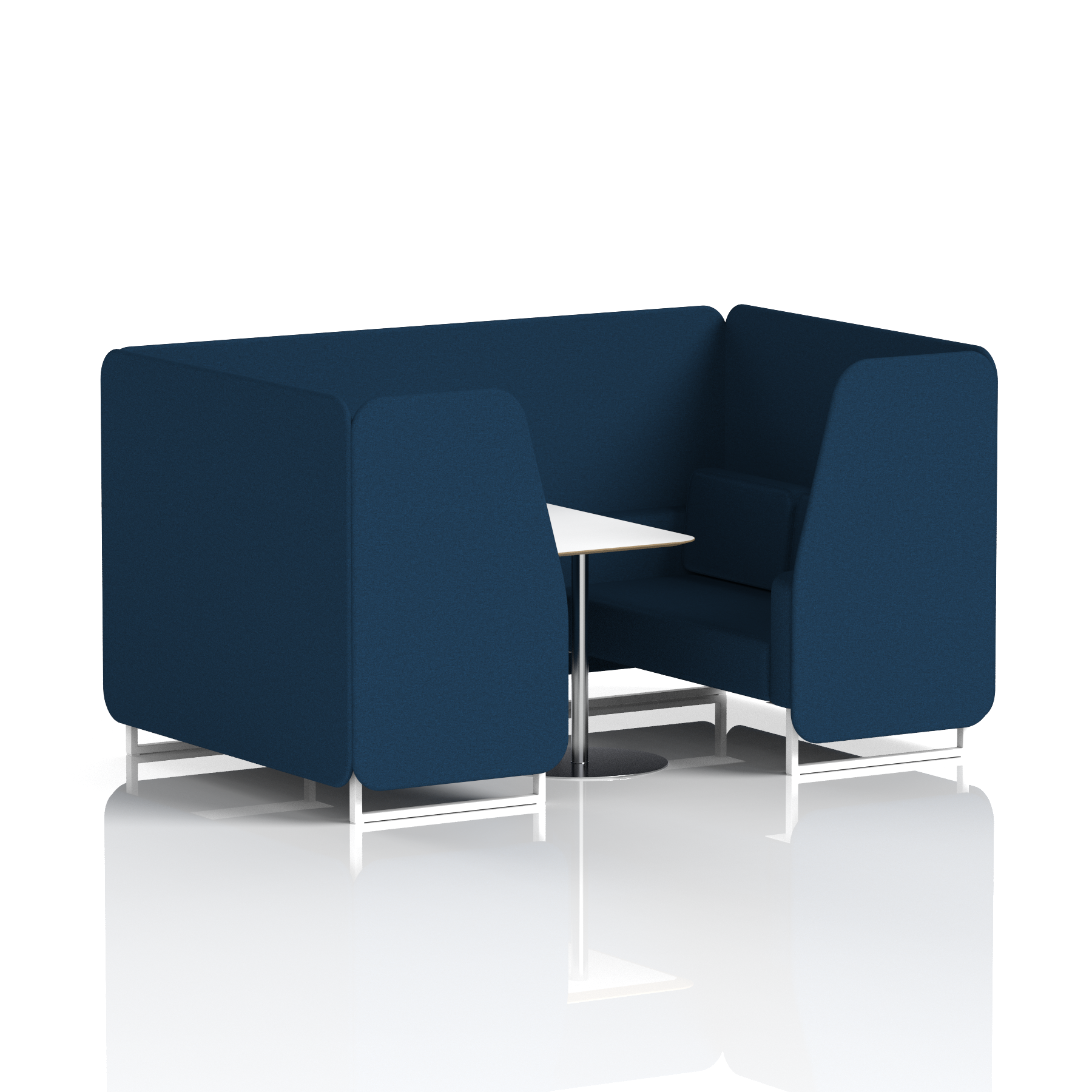 Brixworth Booth With White Legs And White Table In Single Tone 4 Seater Bank Panels And Sofa Band 3 - Main Line Flax