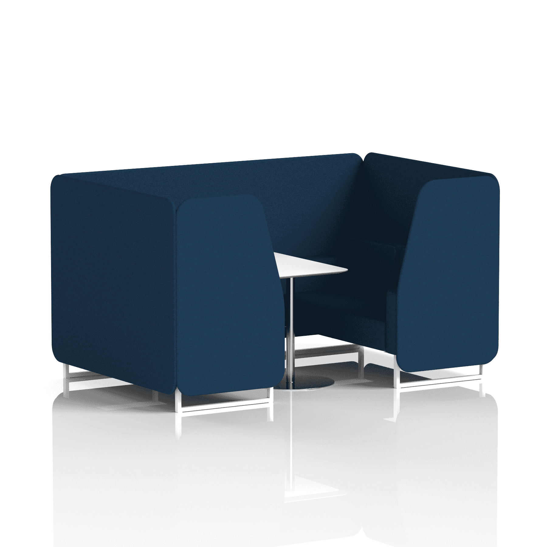 Brixworth Booth With White Legs And White Table In Single Tone 4 Seater Bank Panels And Sofa Band 3 - Main Line Flax