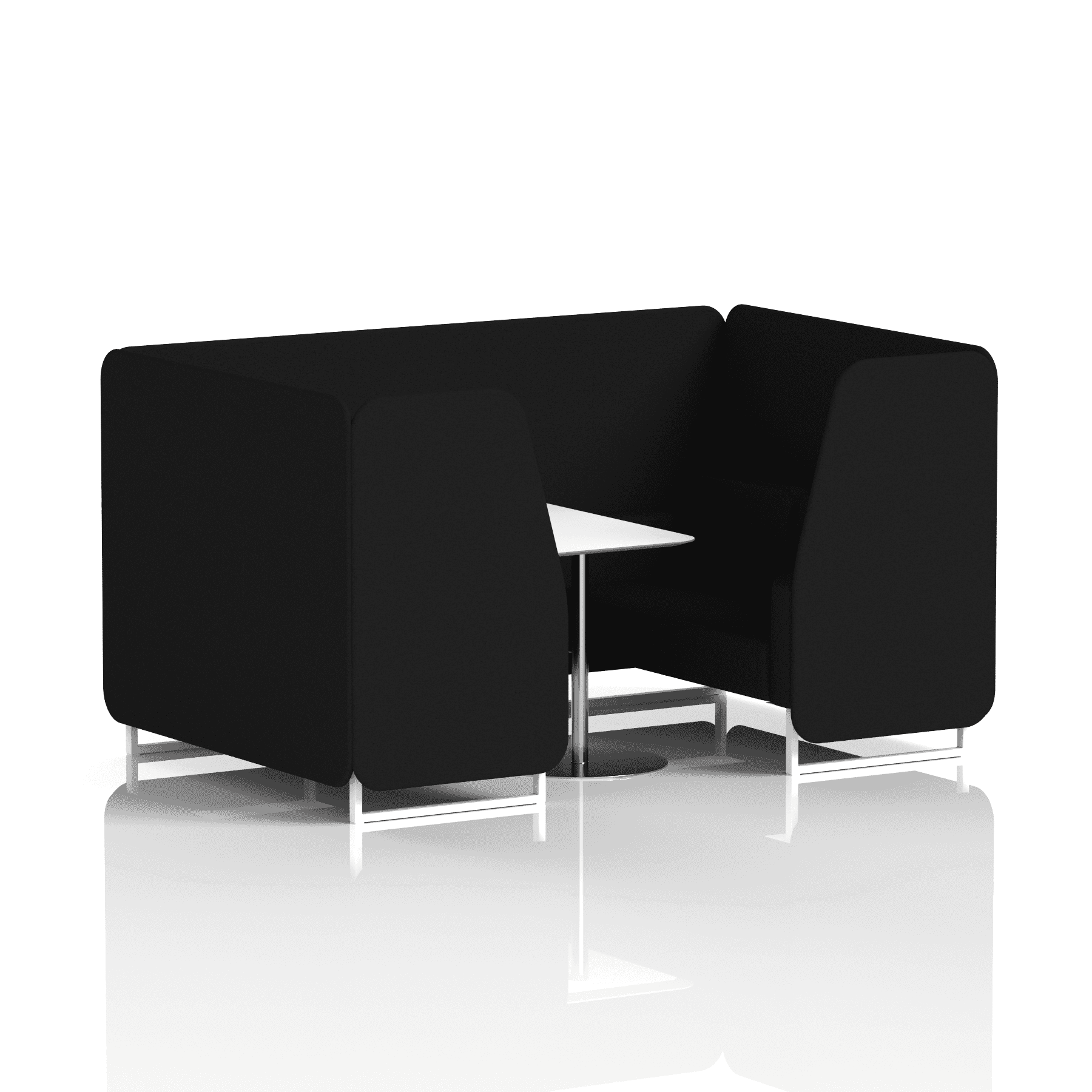 Brixworth Booth With White Legs And White Table In Single Tone 6 Seater Bank Panels And Sofa Band 3 - Main Line Flax