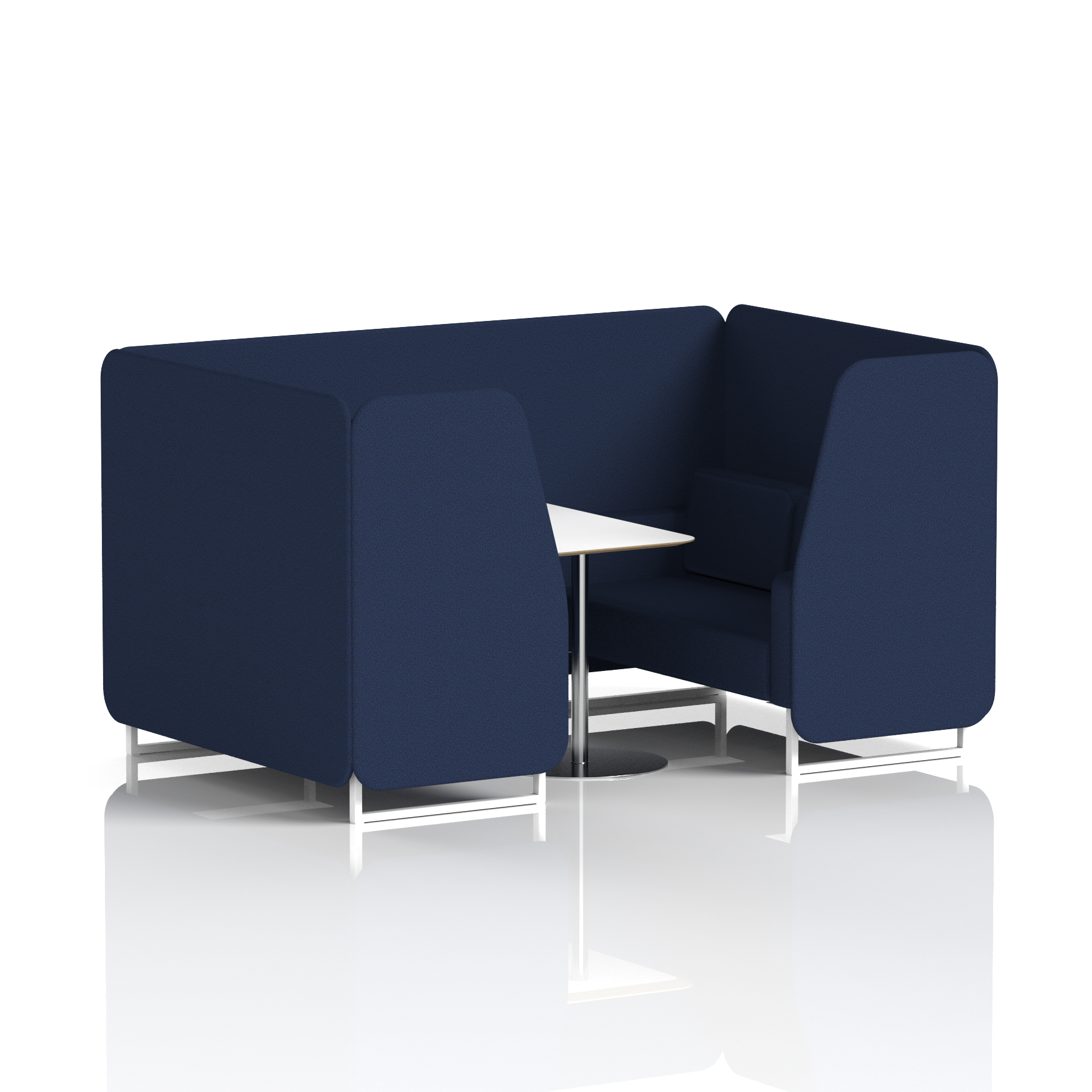 Brixworth Booth With White Legs And White Table In Single Tone 4 Seater Upminster Panels And Sofa Band 3 - Main Line Flax