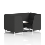 Brixworth Booth With White Legs And White Table In Single Tone 6 Seater Upminster Panels And Sofa Band 3 - Main Line Flax