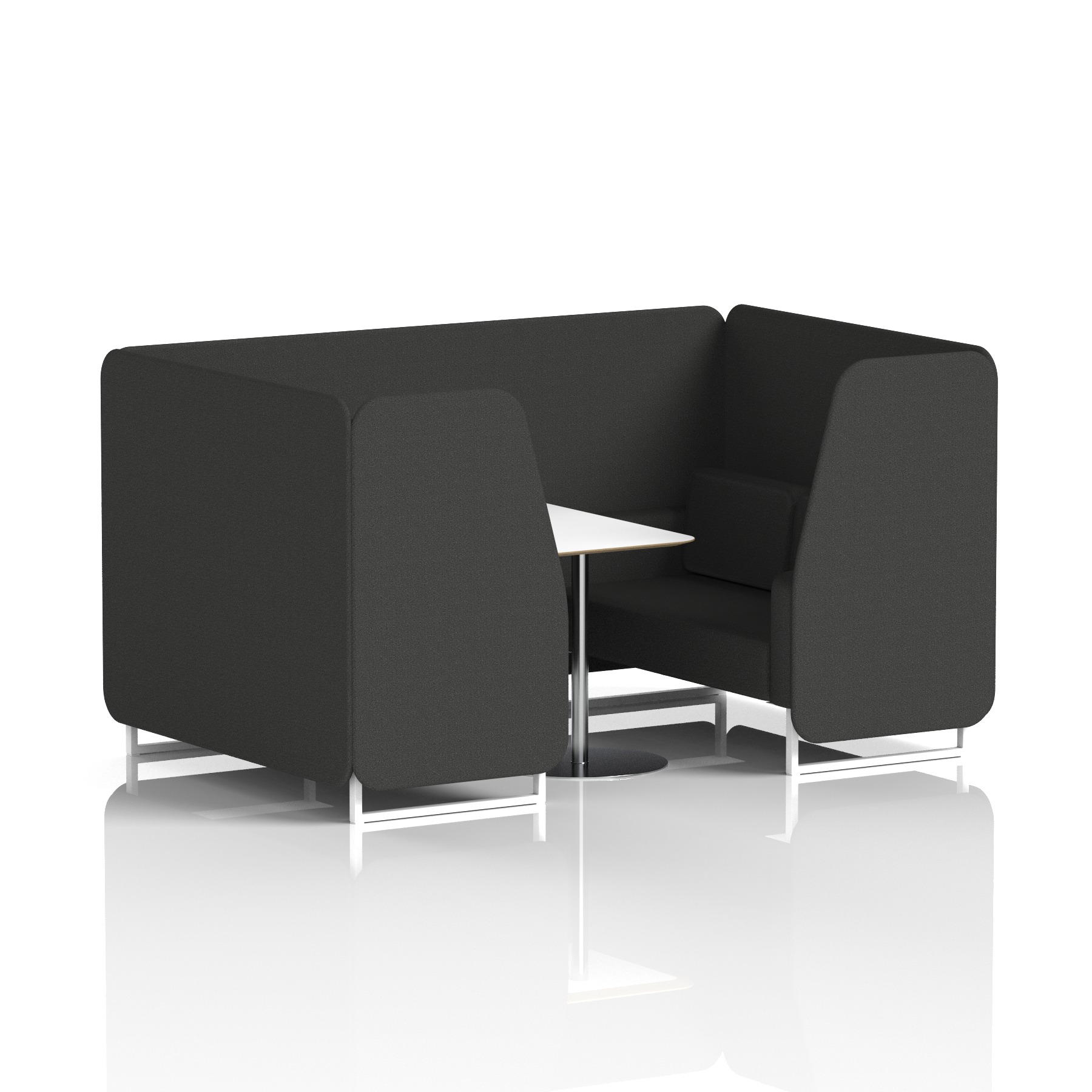 Brixworth Booth With White Legs And White Table In Single Tone 6 Seater Upminster Panels And Sofa Band 3 - Main Line Flax