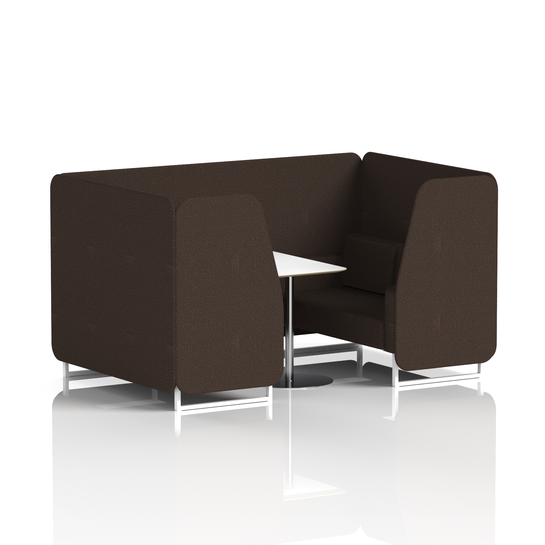 Brixworth Booth With White Legs And White Table In Single Tone 6 Seater Westminster Panels And Sofa Band 3 - Main Line Flax