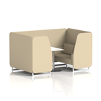 Brixworth Booth With White Legs And White Table In Single Tone 6 Seater Alike Panels And Sofa Band 4 - Synergy