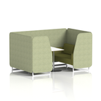 Brixworth Booth With White Legs And White Table In Two Tone 2 Seater Polygon Panels And Calculus Sofa Band 2 - X2