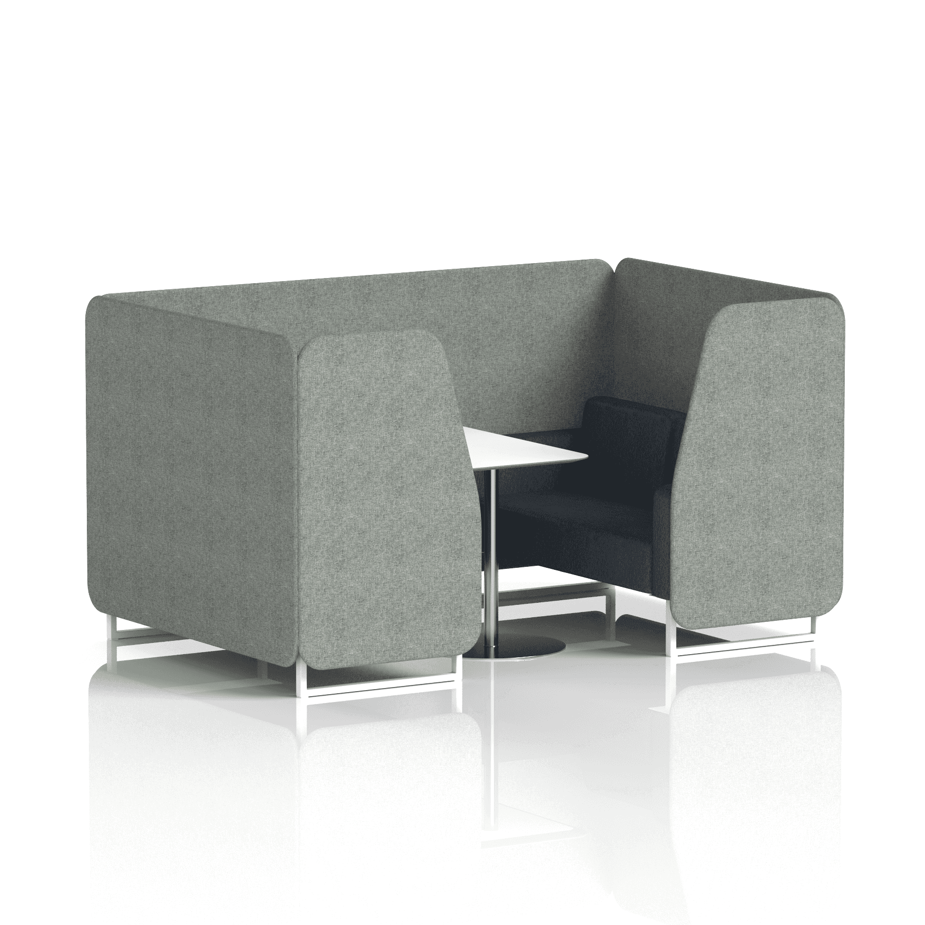 Brixworth Booth With White Legs And White Table In Two Tone 4 Seater Theory Panels And Diameter Sofa Band 2 - X2