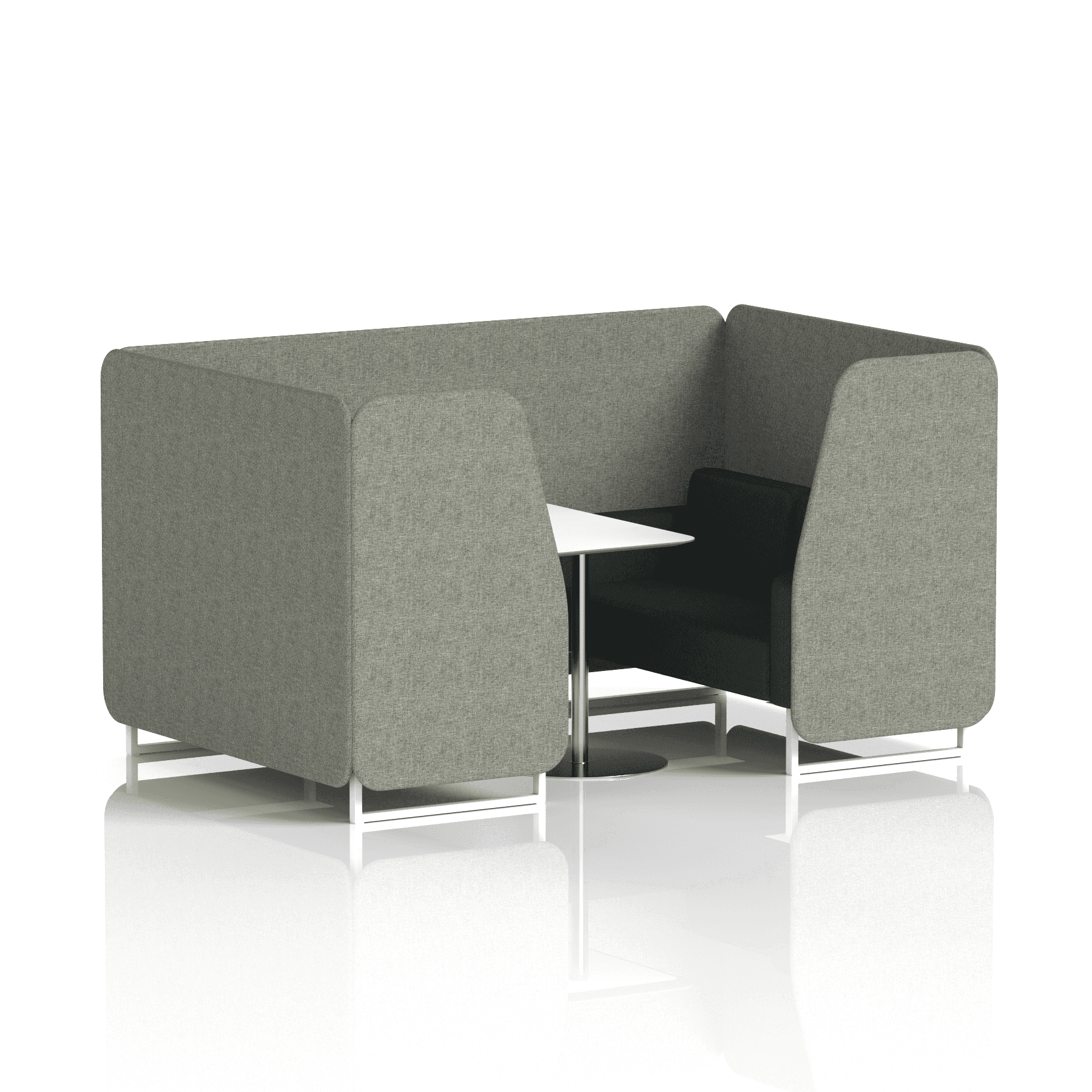 Brixworth Booth With White Legs And White Table In Two Tone 6 Seater Theory Panels And Diameter Sofa Band 2 - X2