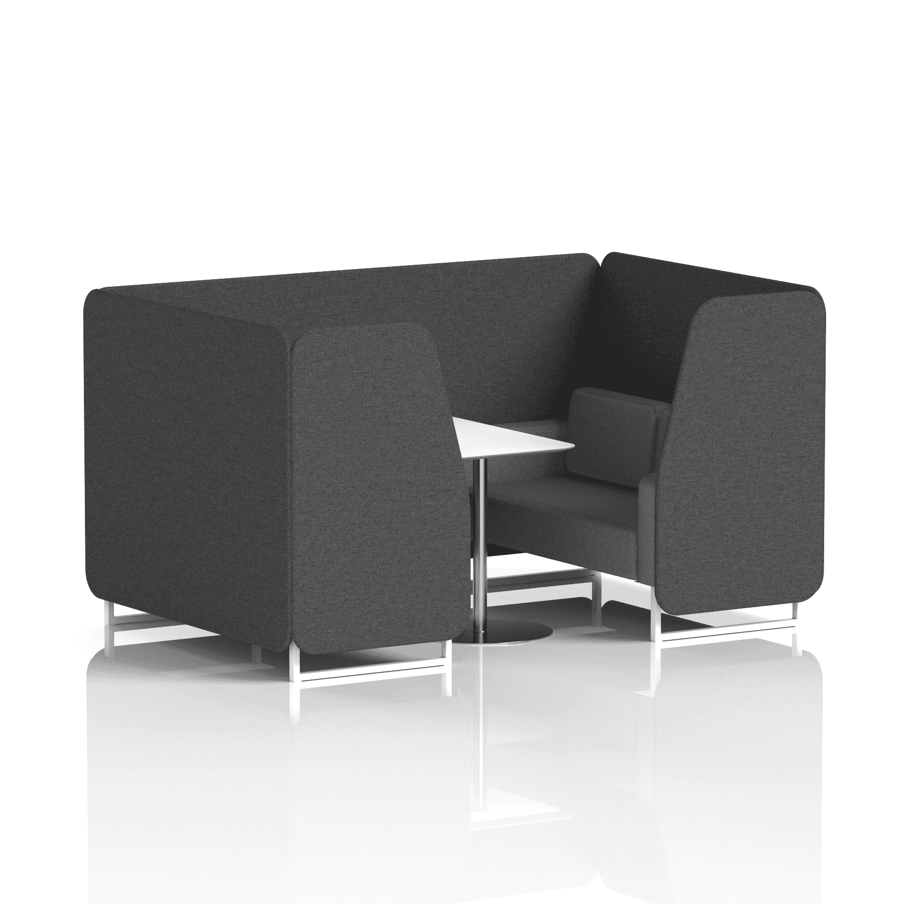 Brixworth Booth With White Legs And White Table In Two Tone 2 Seater Bank Panels And Upminster Sofa Band 3 - Main Line Flax