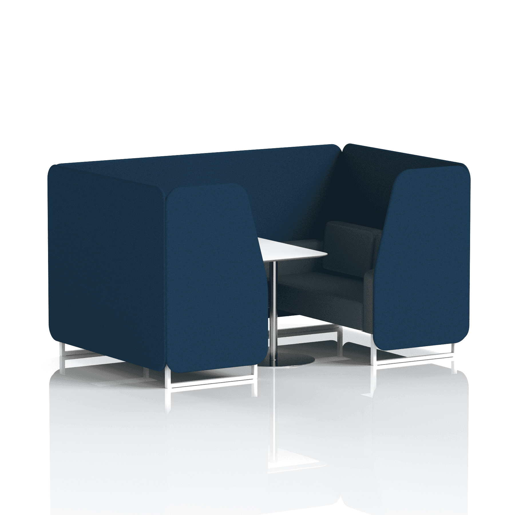 Brixworth Booth With White Legs And White Table In Two Tone 4 Seater Bank Panels And Upminster Sofa Band 3 - Main Line Flax