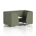 Brixworth Booth With White Legs And White Table In Two Tone 4 Seater Newbury Panels And Westminster Sofa Band 3 - Main Line Flax