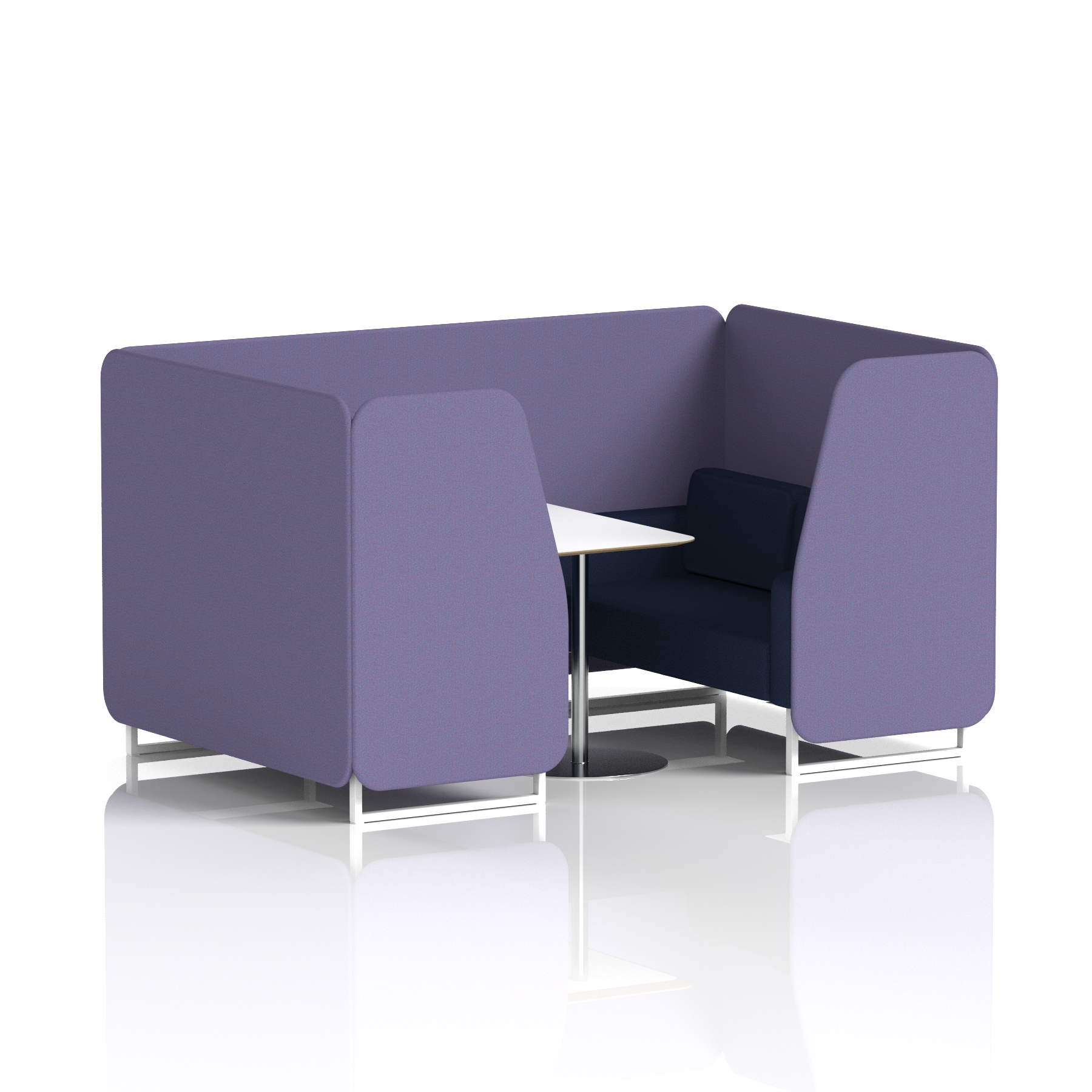 Brixworth Booth With White Legs And White Table In Two Tone 2 Seater Westminster Panels And Newbury Sofa Band 3 - Main Line Flax