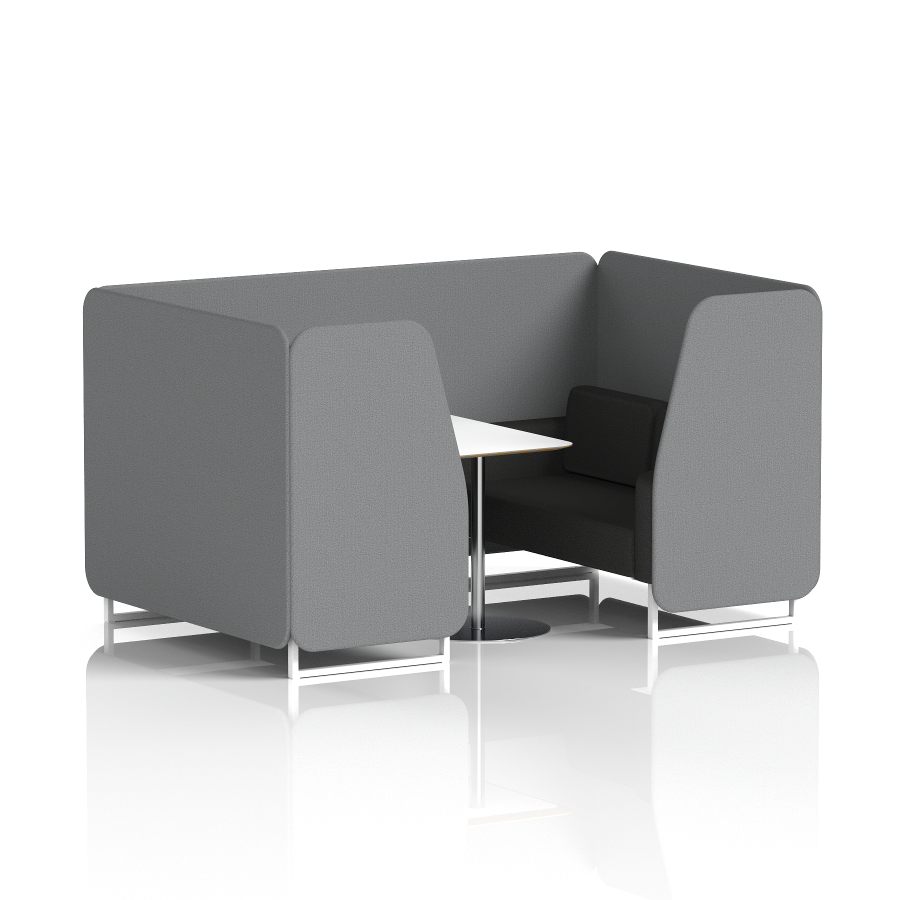 Brixworth Booth With White Legs And White Table In Two Tone 4 Seater Westminster Panels And Newbury Sofa Band 3 - Main Line Flax