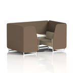 Brixworth Booth With White Legs And White Table In Two Tone 6 Seater Affix Panels And Wed Sofa Band 4 - Synergy