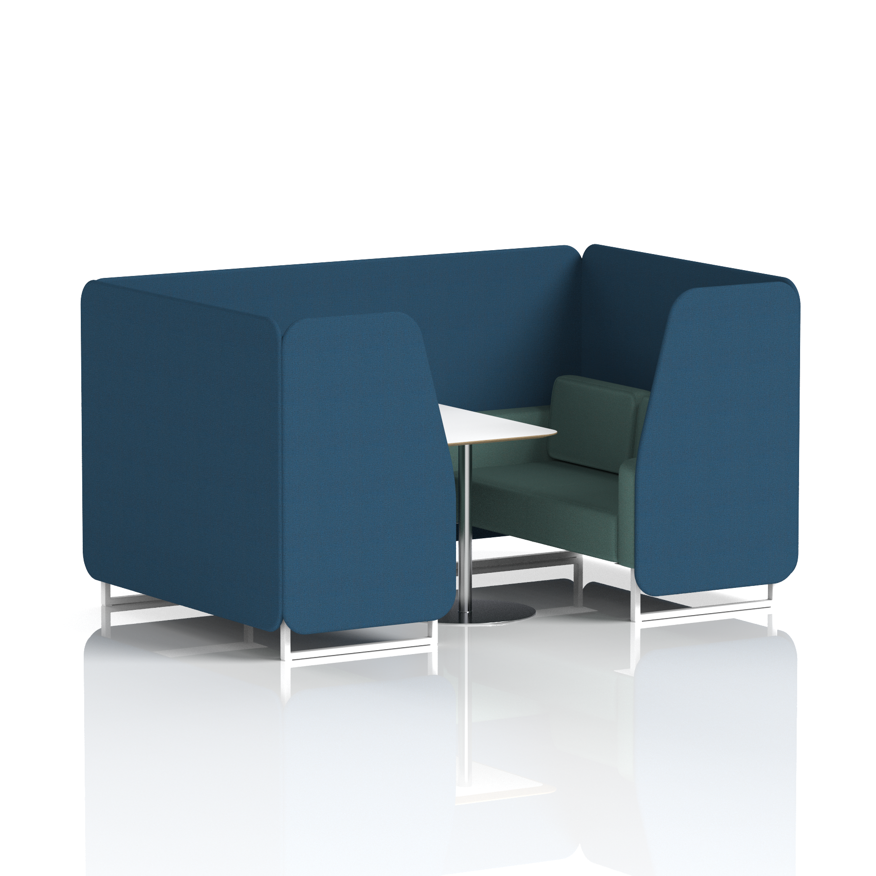Brixworth Booth With White Legs And White Table In Two Tone 4 Seater Alike Panels And Order Sofa Band 4 - Synergy