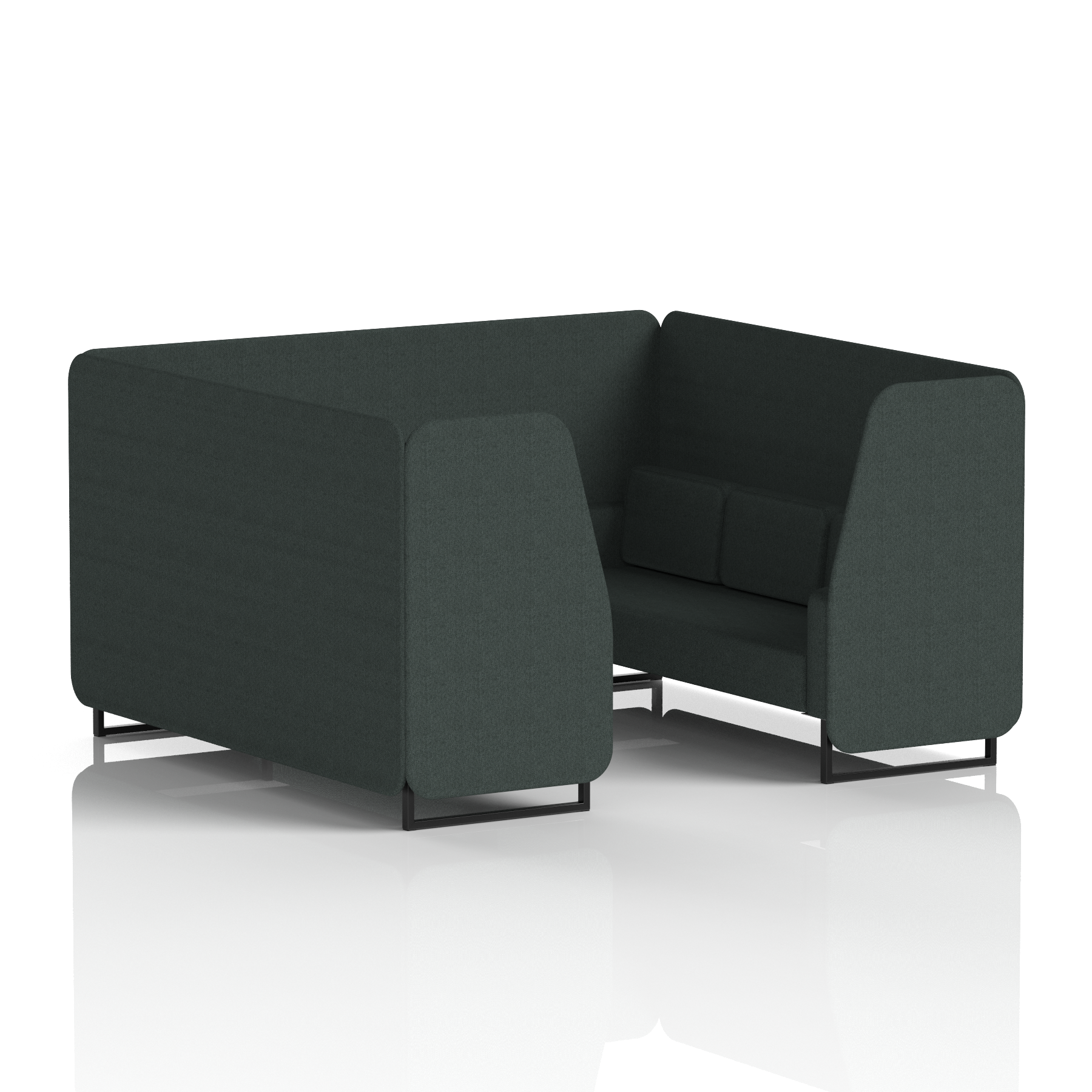 Brixworth Booth With Black Legs in Single Tone 4 Seater Mix Panels And Sofa Band 4 - Synergy