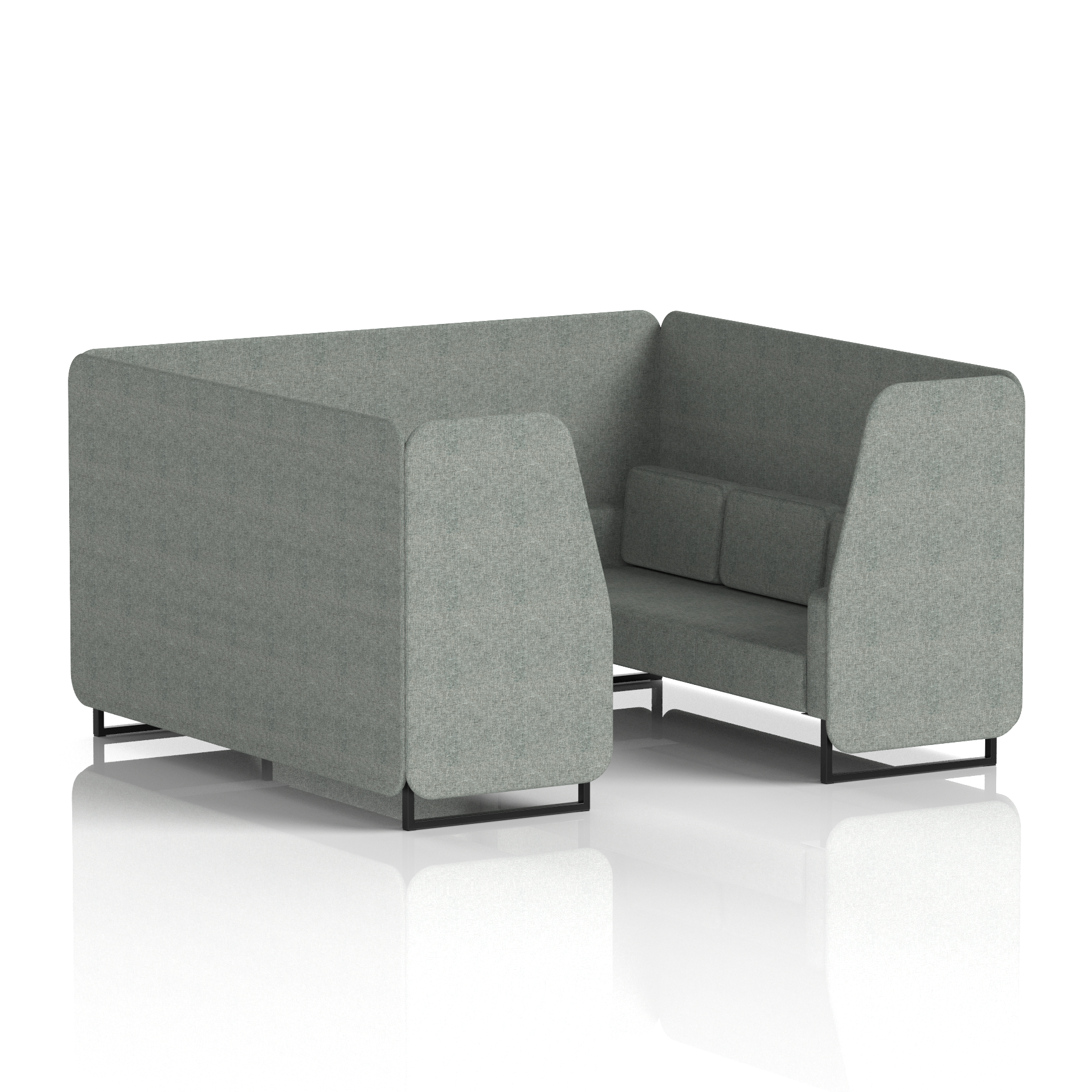 Brixworth Booth With Black Legs in Single Tone 4 Seater Order Panels And Sofa Band 4 - Synergy
