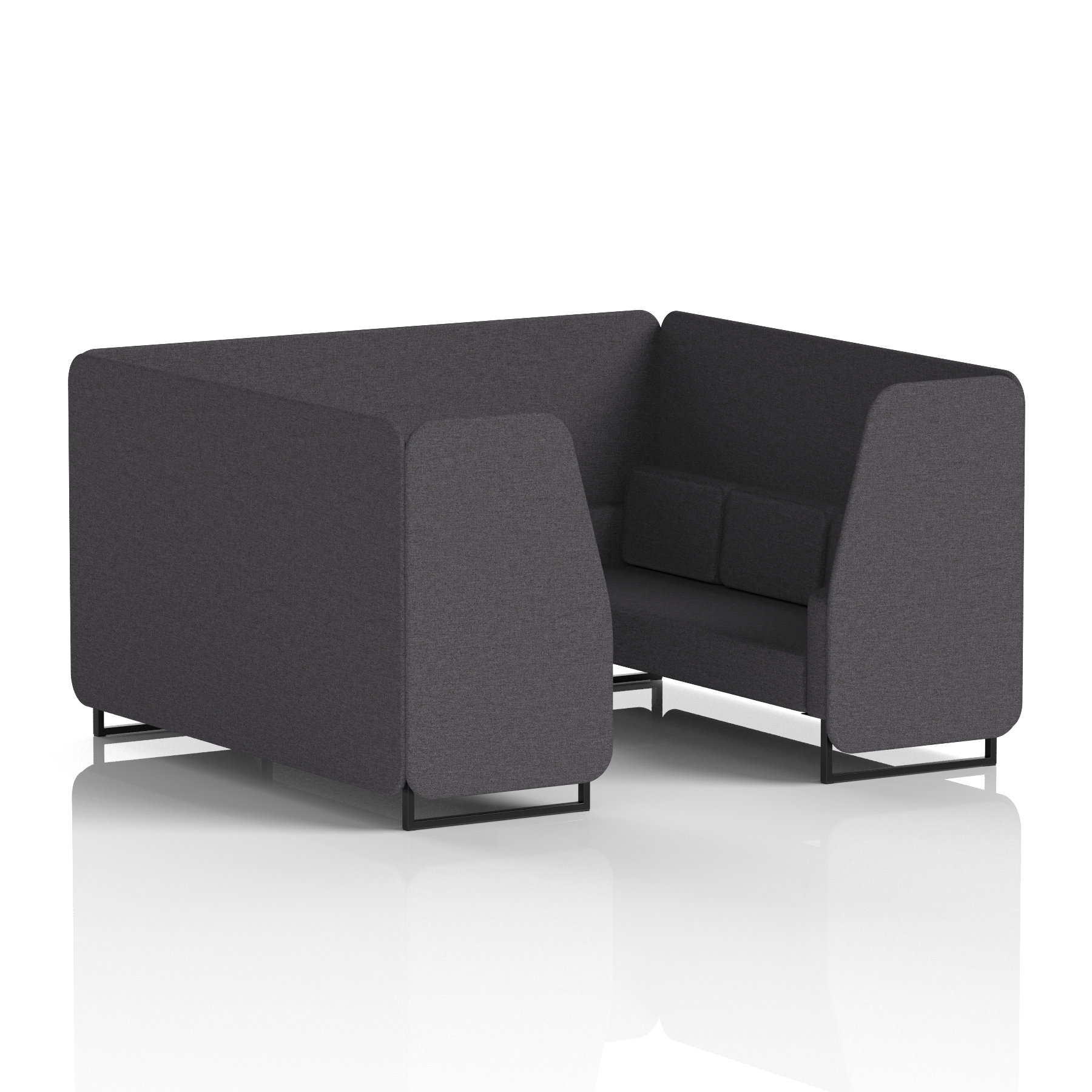 Brixworth Booth With Black Legs in Single Tone 2 Seater Partner Panels And Sofa Band 4 - Synergy